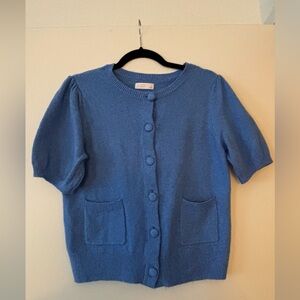 LC Lauren Conrad Blue Button-Up Cardigan